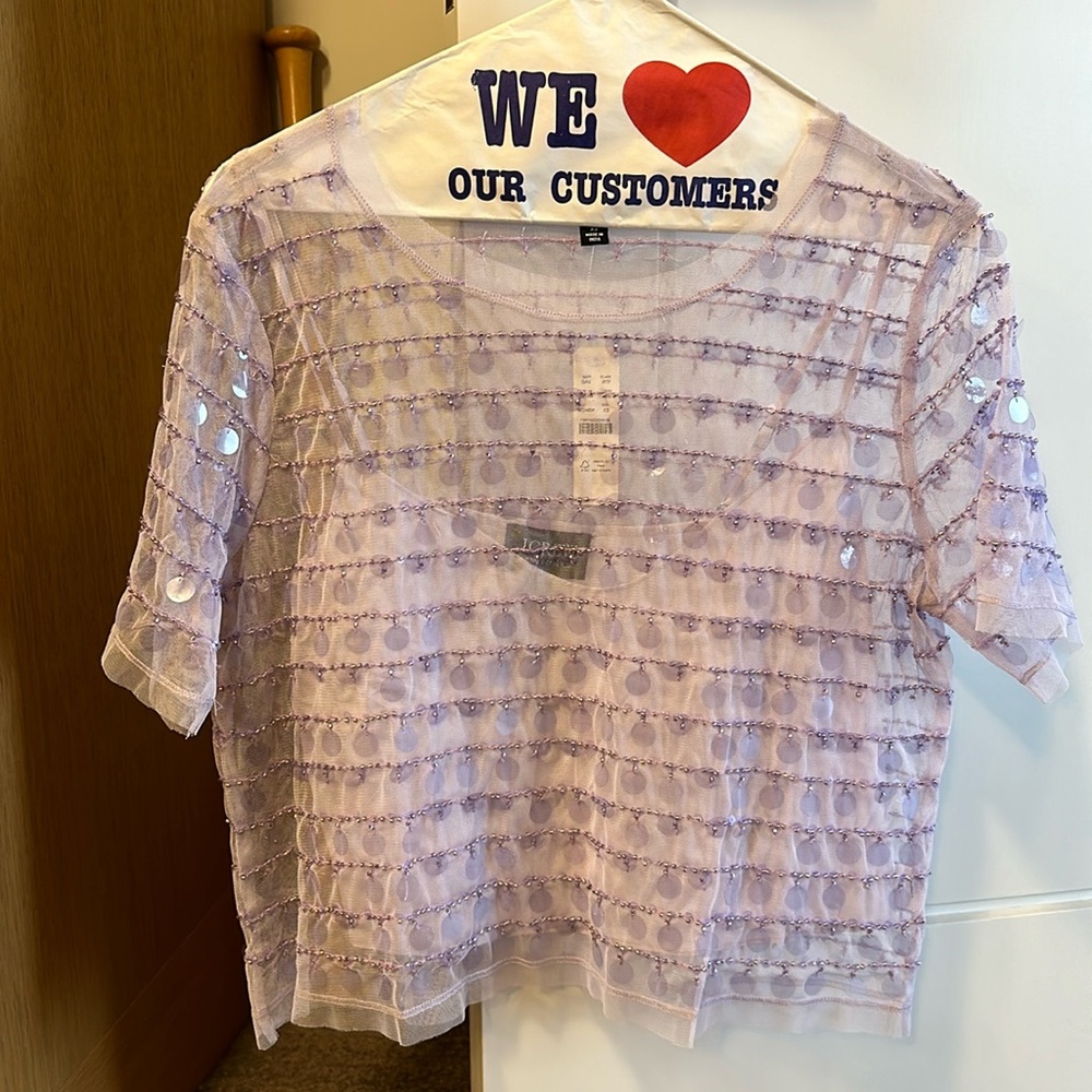 Jcrew lilac sequin blouse